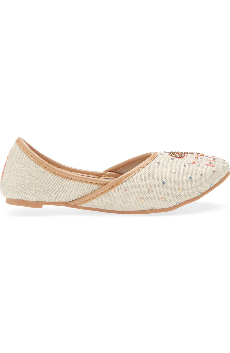 FUCHSIA Butterfly Embroidery Flat, Alternate, color, Light Beige