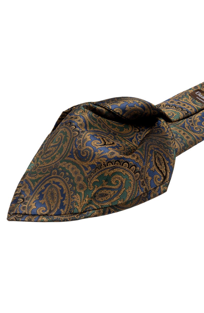 Elizabetta San Carlo - Extra Long Silk Jacquard Tie for Men, Alternate, color, Emerald And Sapphire