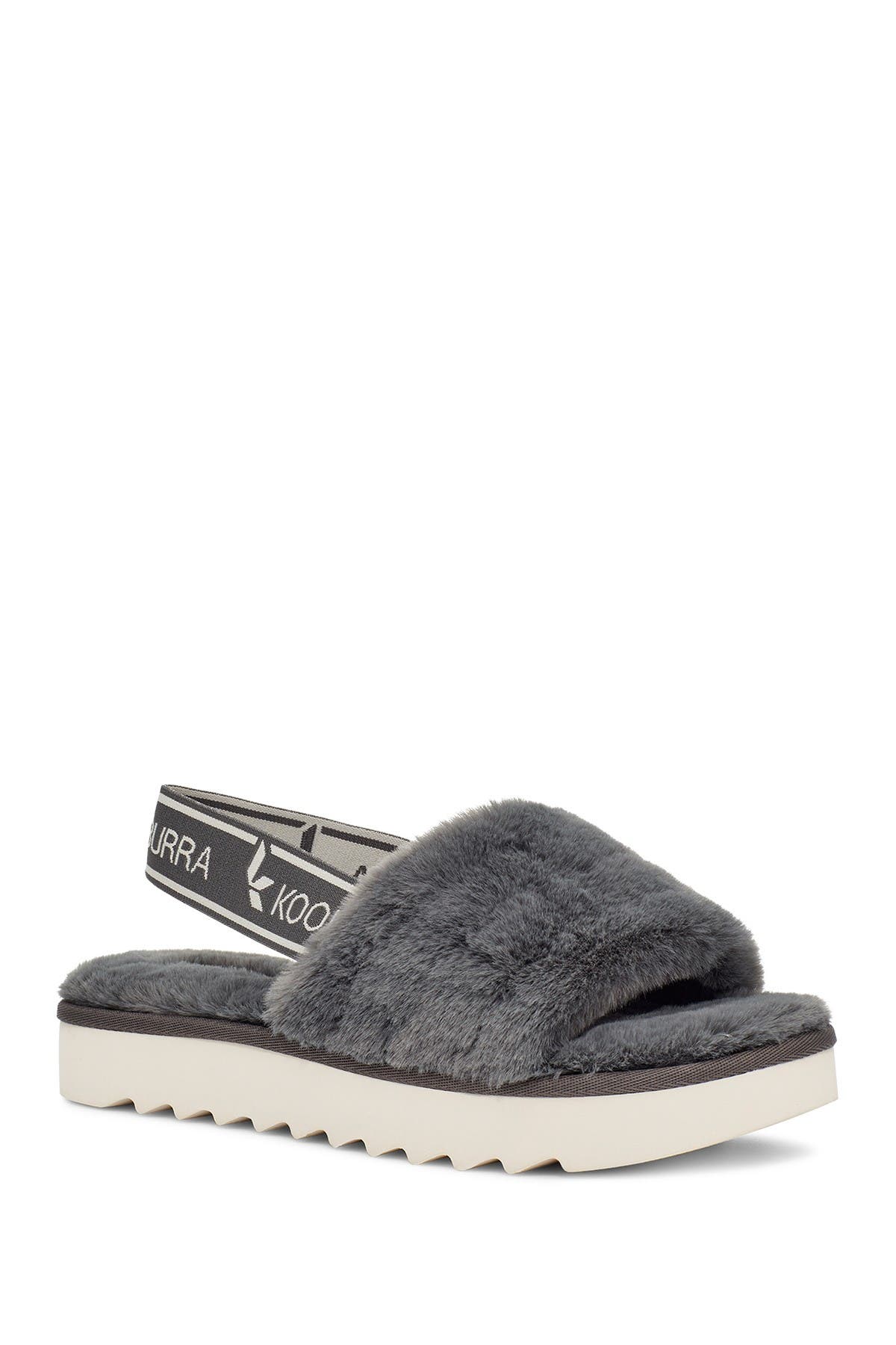 KOOLABURRA BY UGG Fuzzin Faux Fur II Slide Slipper, Main, color, STONE GREY