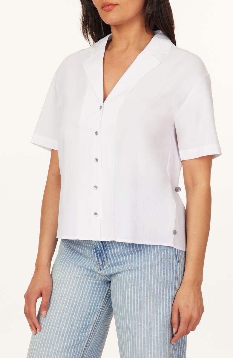 Scotch & Soda Cotton Camp Shirt, Alternate, color, Brilliant White