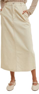 WISHLIST Corduroy Midi Skirt