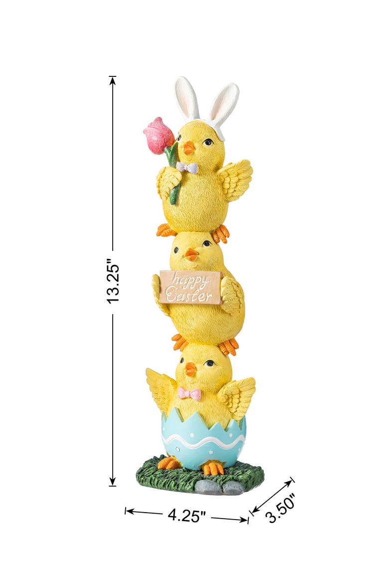 Easter Resin Stackable Chickens Table Decor, Alternate, color, Yellow