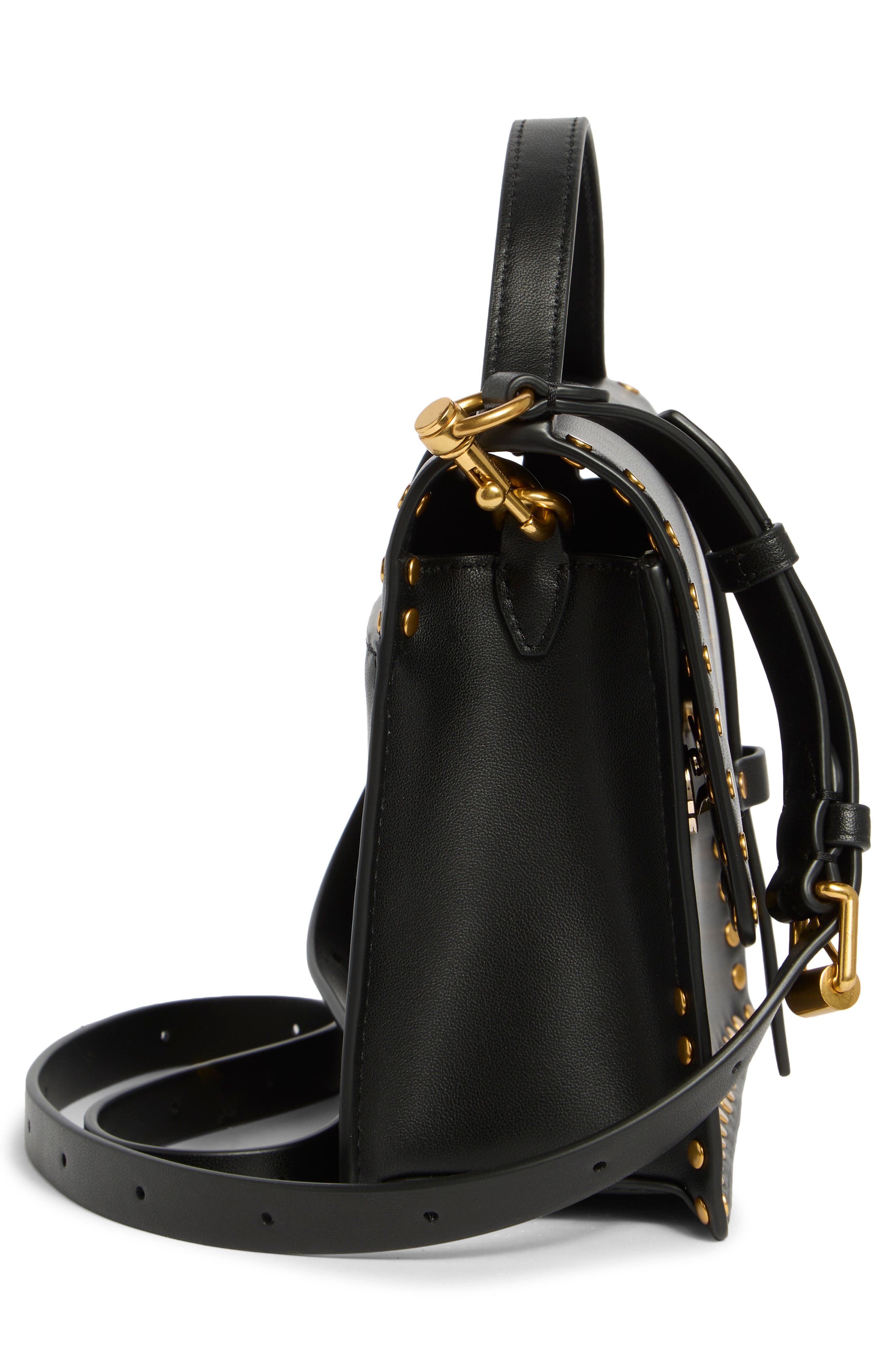 Rebecca Minkoff Nanine Studded Top Handle Bag, Alternate, color, 