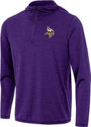 ANTIGUA Men's Antigua Heather Purple Minnesota Vikings  Tidy Quarter-Zip Pullover Hoodie