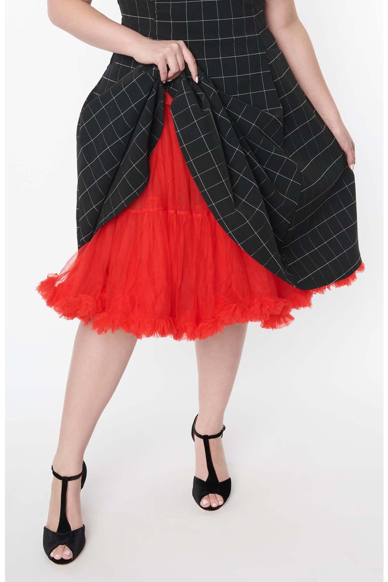 Plus Size Ruffled Petticoat Crinoline, Alternate, color, Red