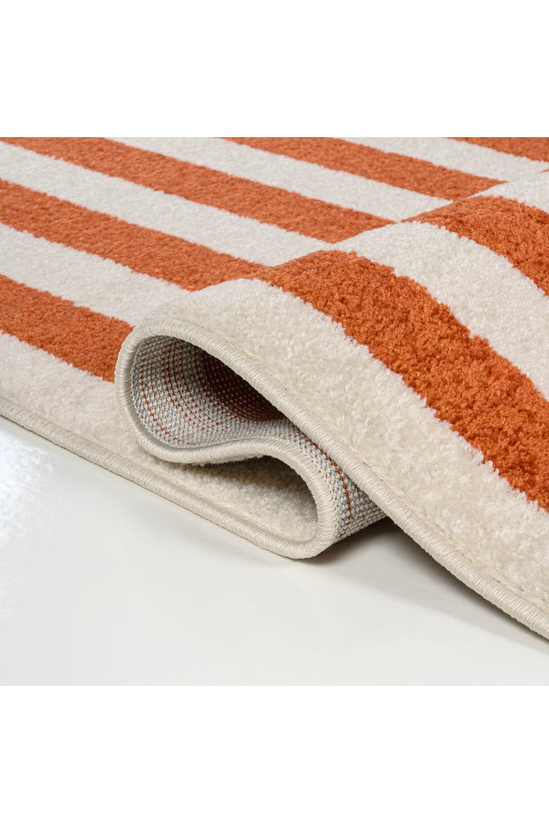 Bandol Modern Classic Mitre Stripe Area Rug, Alternate, color, Terracotta/Ivory