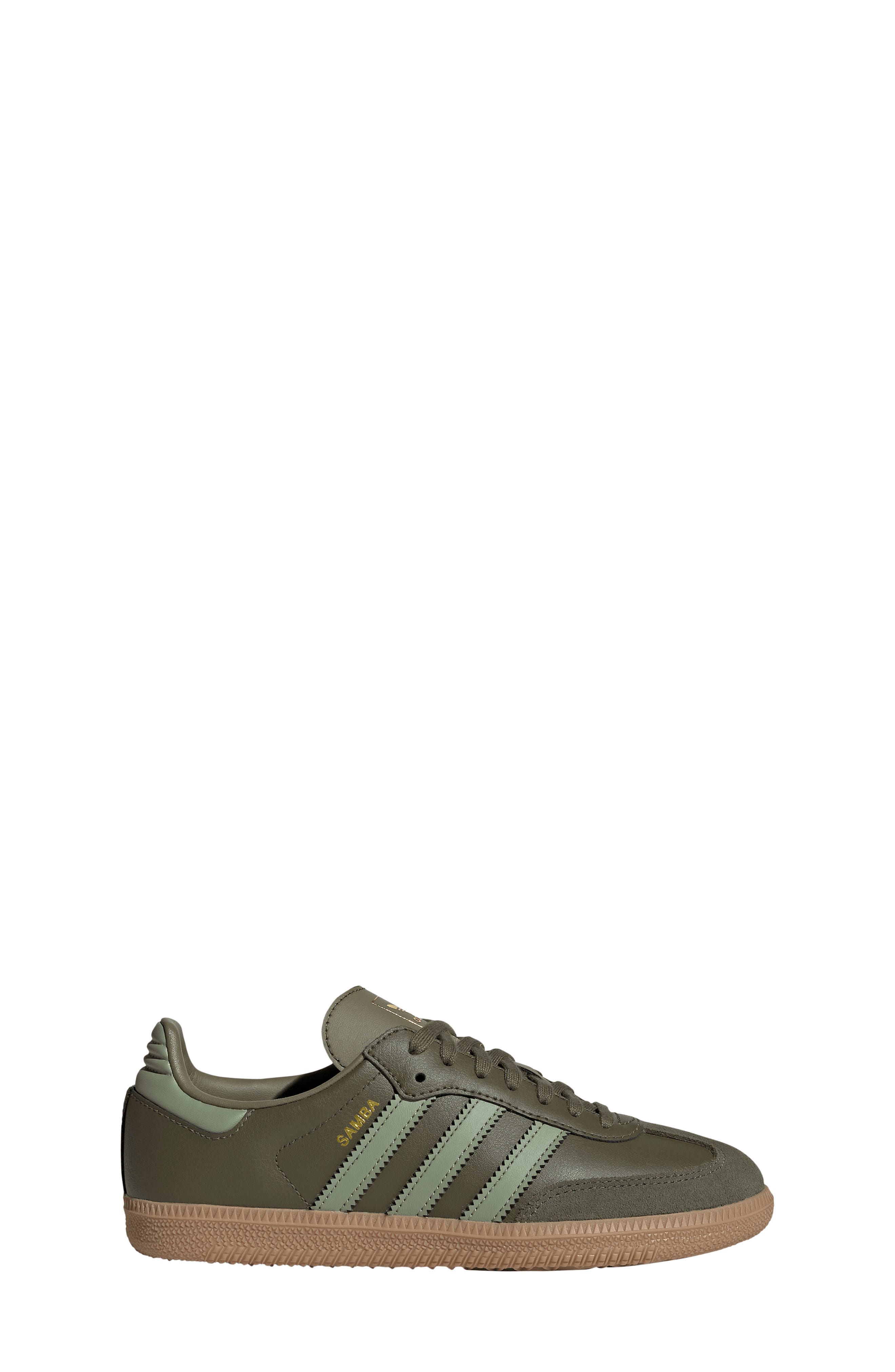Kids' Samba OG Sneaker, Alternate, color, OLIVE STRATA/ TENT GREEN/ GUM