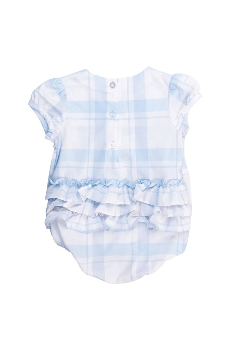 RuffleButts Baby Girls Puff Sleeve Smocked Romper, Alternate, color, 