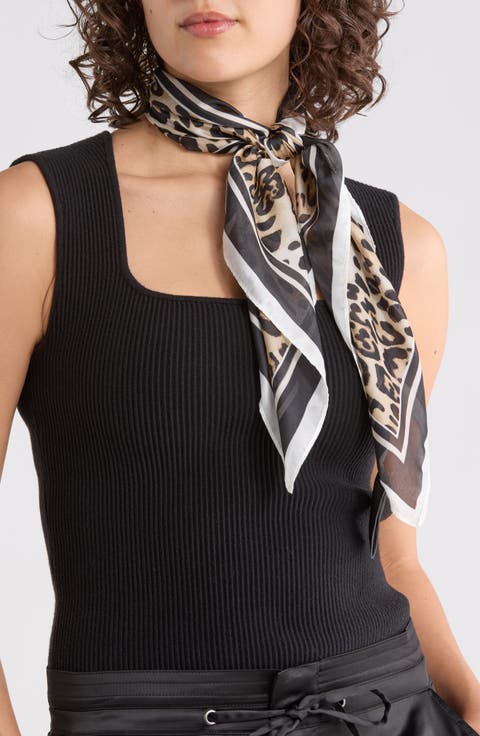 Leopard Border Square Scarf