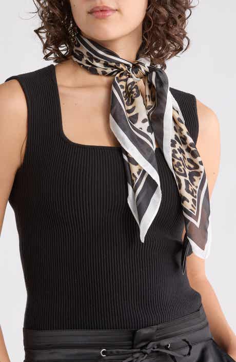 Vince Camuto Leopard Border Square Scarf