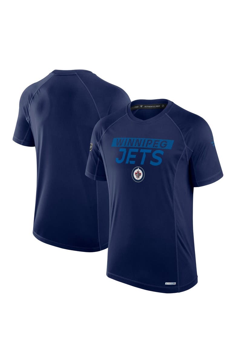 FANATICS Men's Fanatics Navy Winnipeg Jets Authentic Pro Rink Tech T-Shirt, Alternate, color, Navy