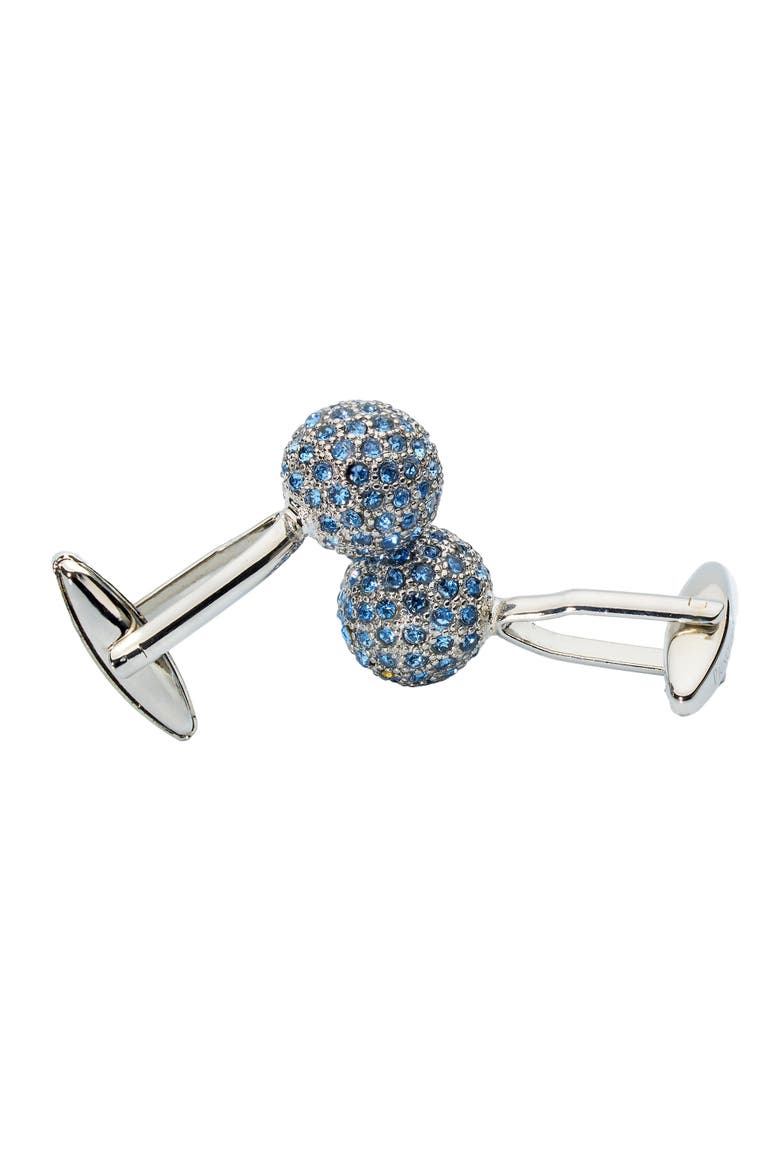 Crystal Sphere Cufflinks, Main, color, Silver
