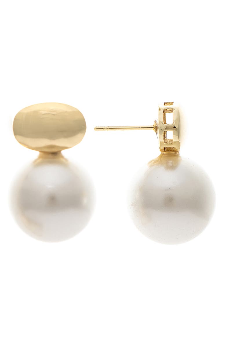 RIVKA FRIEDMAN Genuine Pearl Drop Earrings, Main, color, 18K Gold Clad