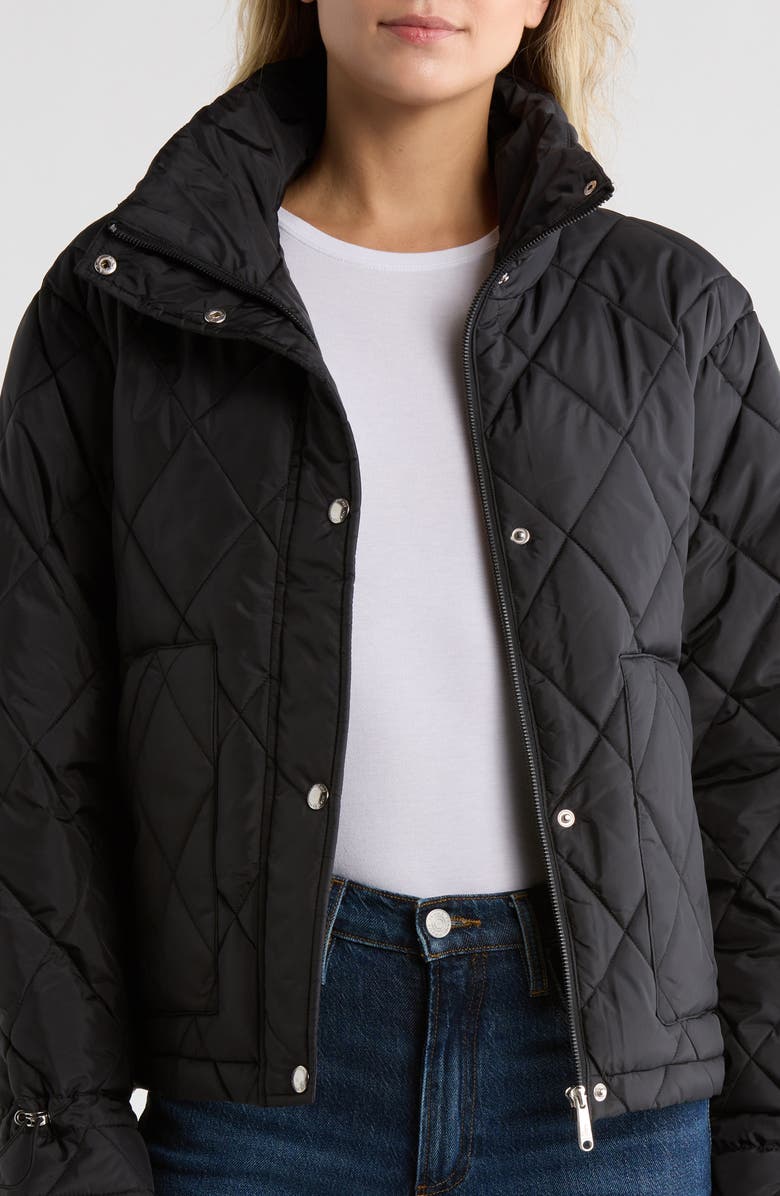 Sam Edelman Patch Pocket Quilted Jacket, Alternate, color, Black