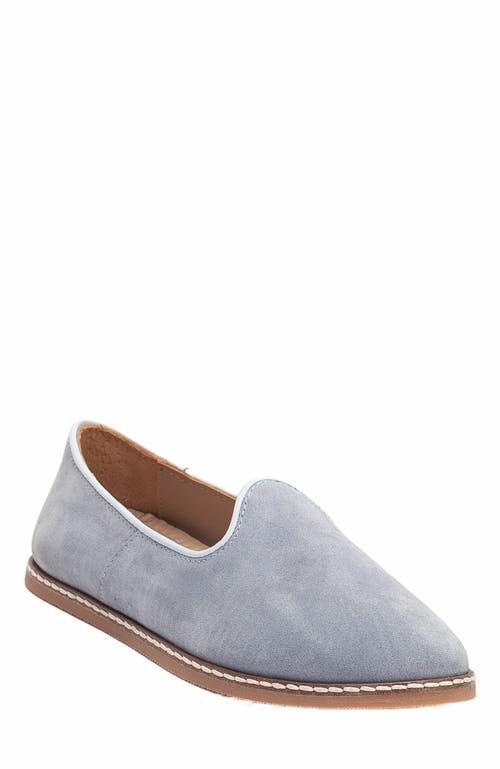 Epilogue Shoes Istanbul Suede Leather Slip On Flats in Dusty Blue Suede Leather at Nordstrom, Size 6