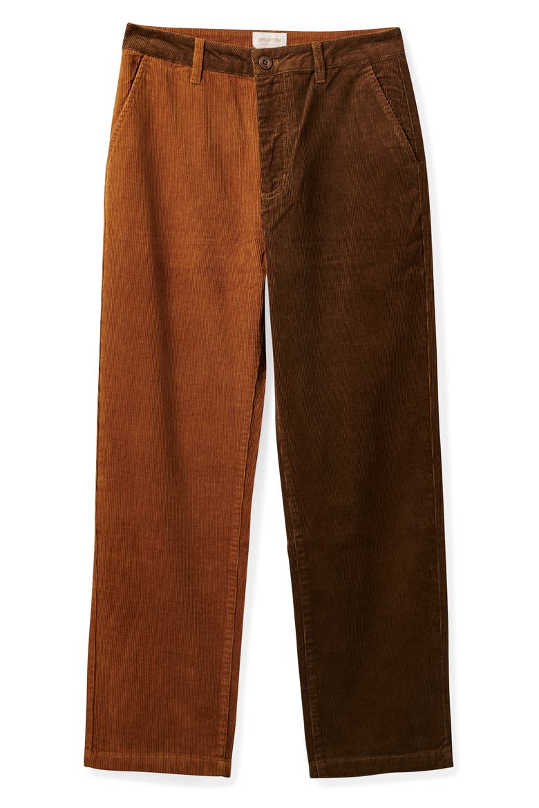 Victory Colorblock Corduroy Wide Leg Pants, Main, color, WASHED COPPER/DESERT PALM
