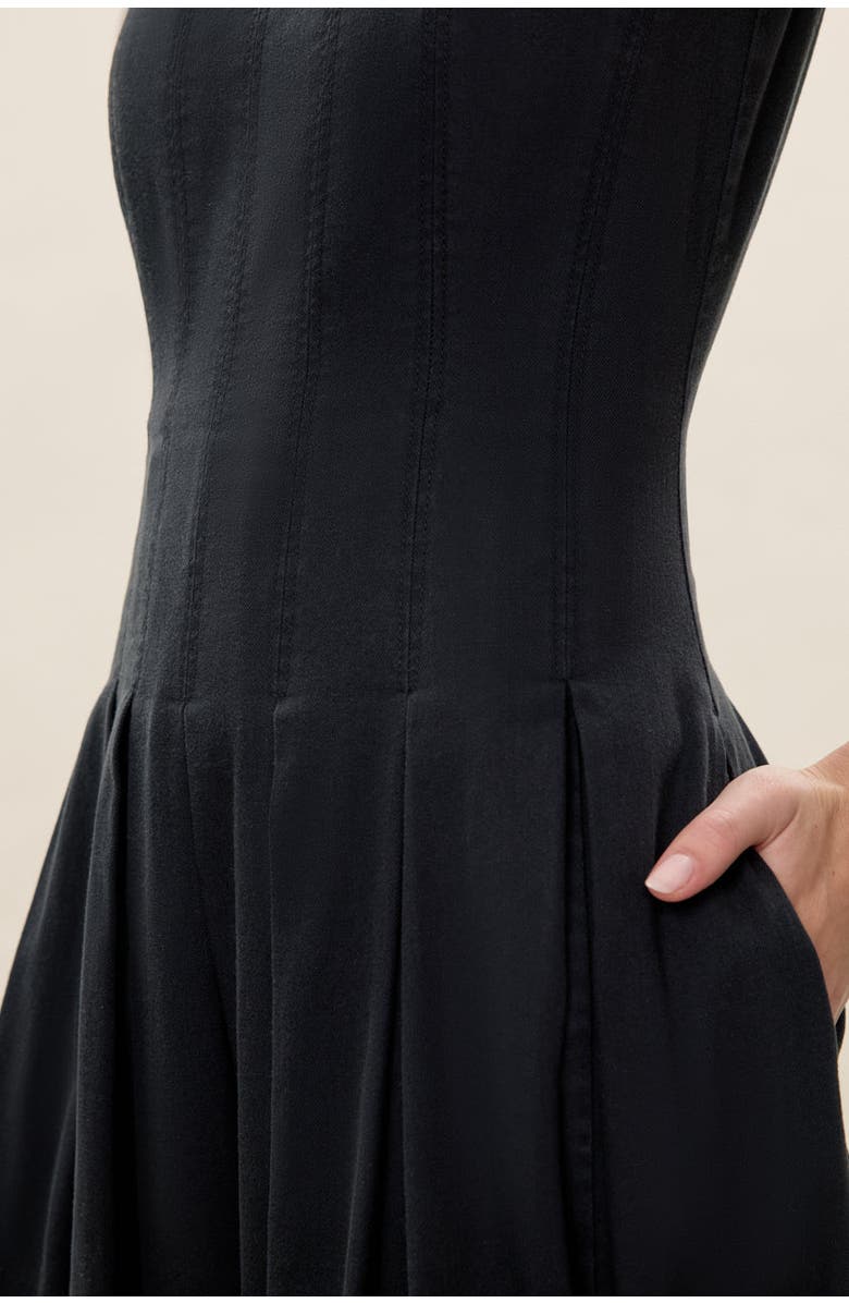 Rebecca Taylor Edith Garment Dyed Dress, Alternate, color, Black