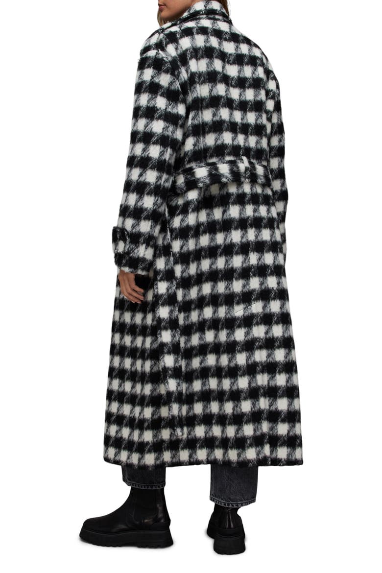 Haithe Check Coat, Alternate, color, BLACK/WHITE