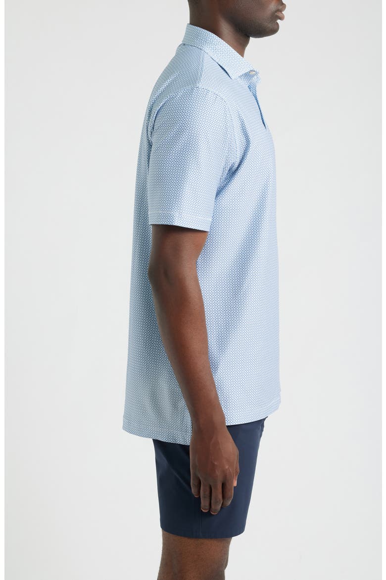 Rambla Microprint Performance Jersey Polo, Alternate, color, WHITE / COTTAGE BLUE