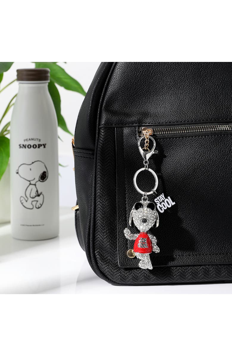 PEANUTS Snoopy 'Joe Cool' Crystal Keychain with Stay Cool Tag, Silver‑Tone, Alternate, color, Multi