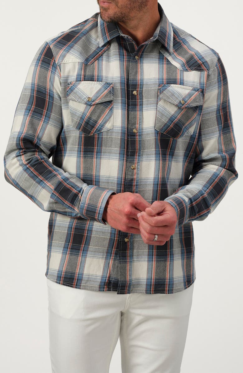 STUDIO GARNET LOS ANGELES Snap-Up Denim Western Shirt, Alternate, color, Lake