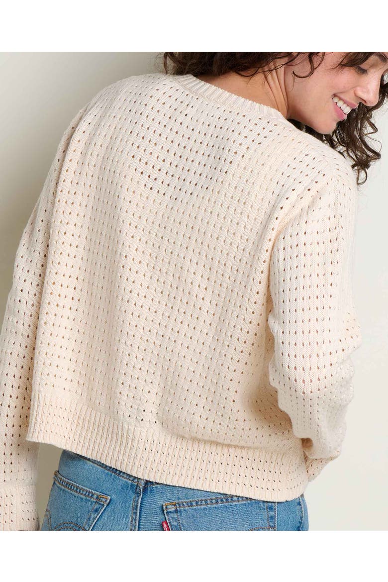 Bianca Pointelle Cardigan, Alternate, color, Salt