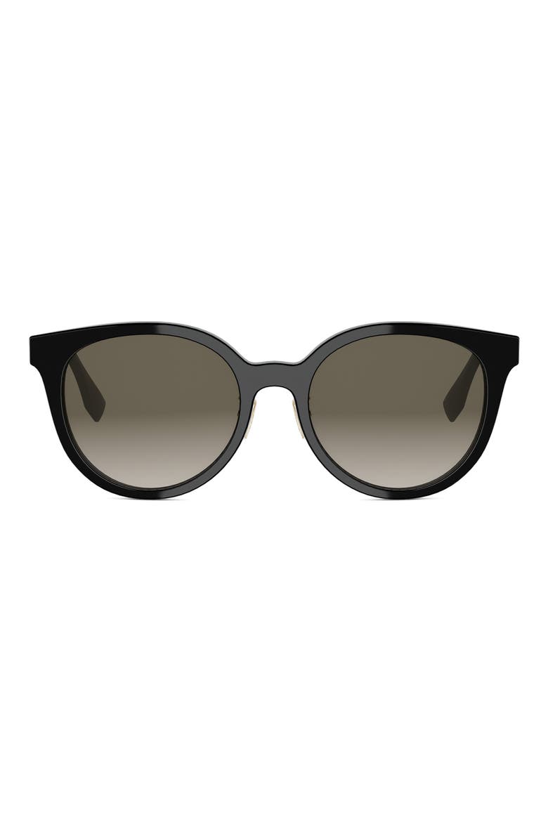 Forever Fendi 55mm Gradient Phantos Sunglasses, Main, color, SHINY BLACK / GRADIENT BROWN