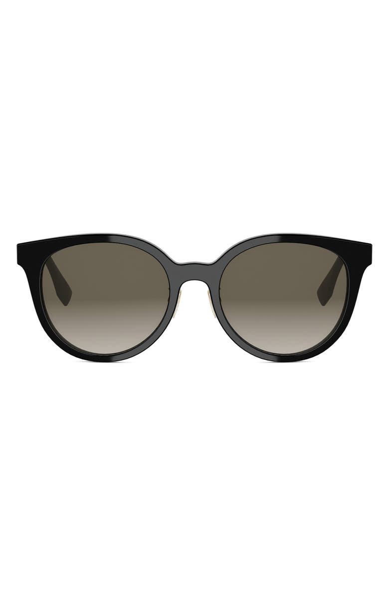 Fendi Forever Fendi 55mm Gradient Phantos Sunglasses, Main, color, Shiny Black / Gradient Brown