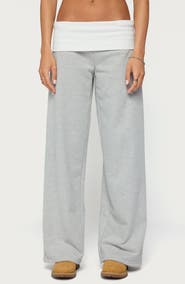 EDIKTED Idha Contrast Foldover Baggy Pants