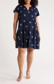 CeCe Embroidered Flutter Sleeve Dress