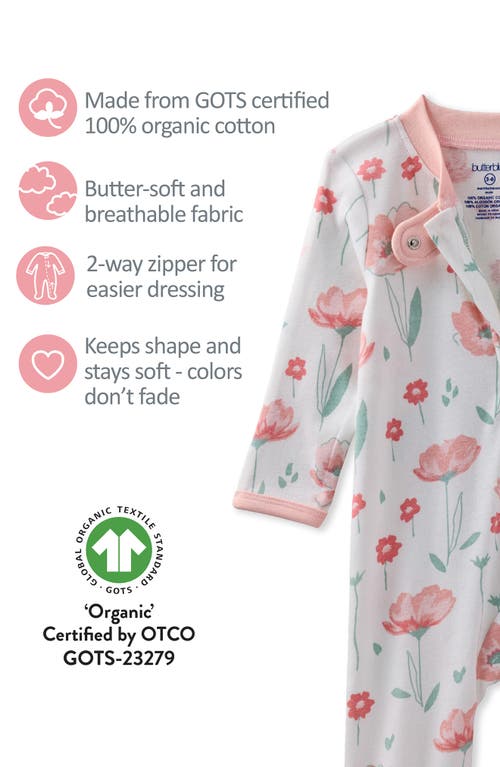 Butterblu Kids' Zen Fitted Organic Cotton Two-piece Pajamas In Pink