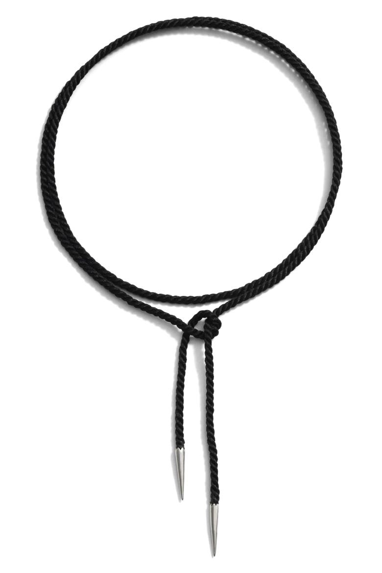 Twisted Cord Necklace, Main, color, BLACK / 925 STERLING SILVER