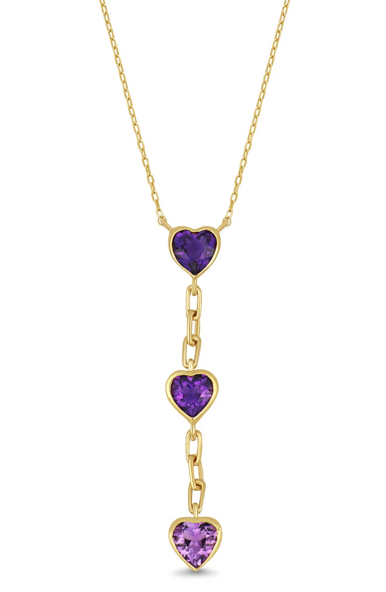 Bony Levy 14K Gold Amethyst Heart Pendant Necklace, Alternate, color, 14K Yellow Gold