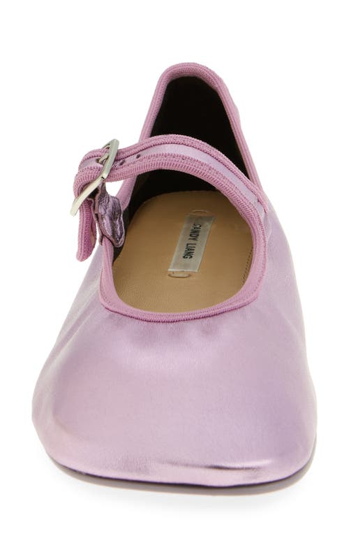 Sandy Liang Metallic Mary Jane Ballet Flat In Pink