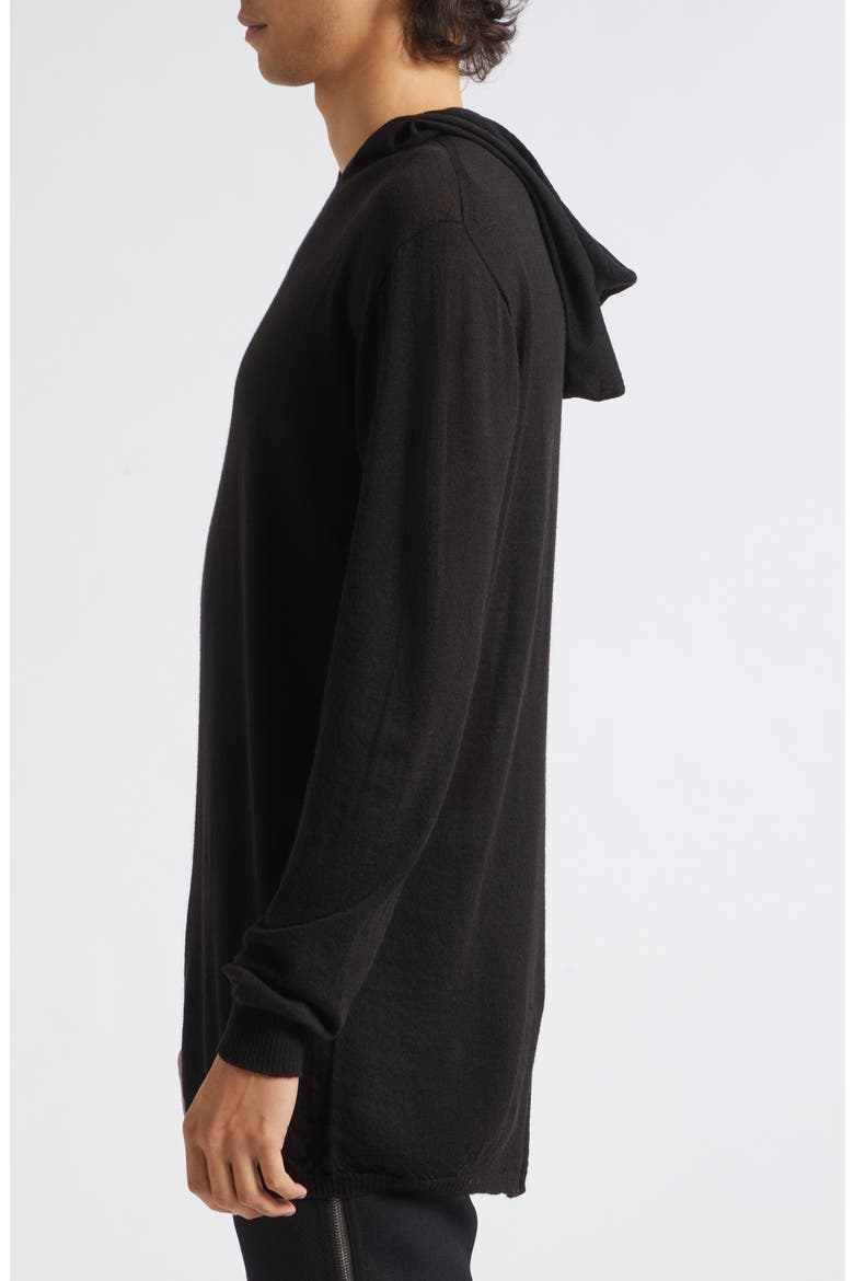 Oversize Hooded Wool Sweater, Alternate, color, BLACK