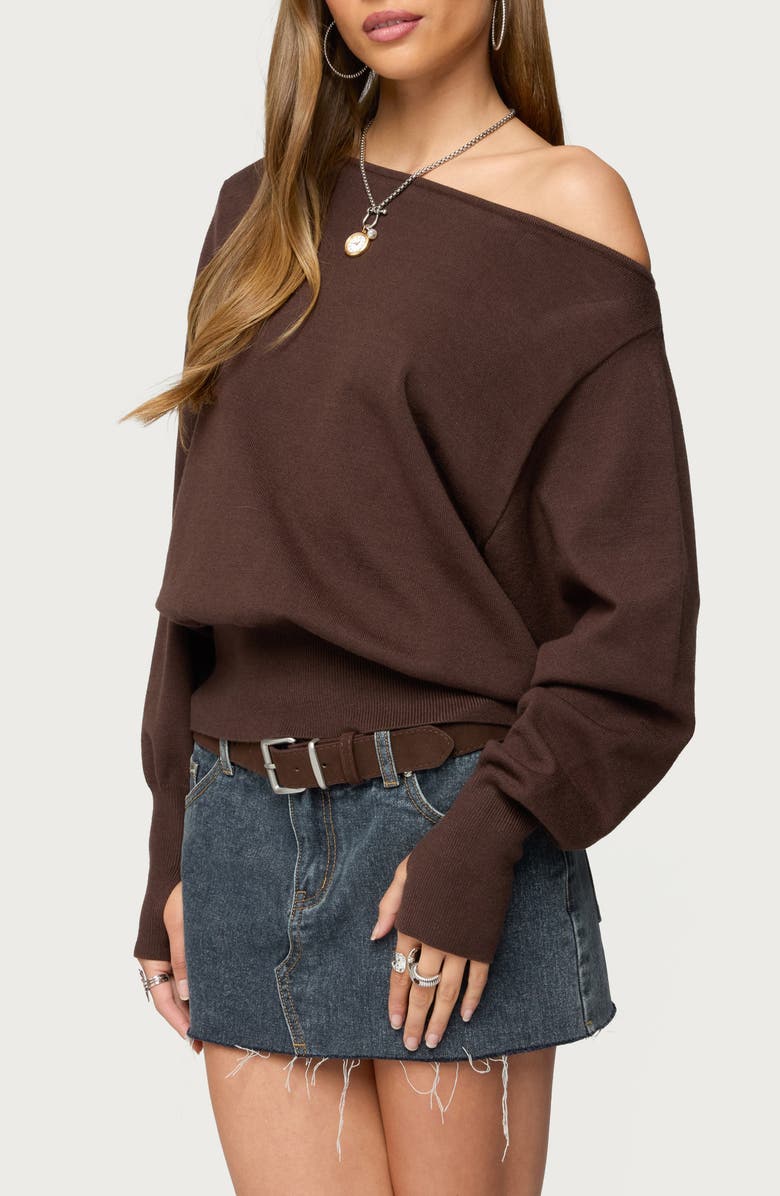EDIKTED Oversize Off the Shoulder Sweater, Alternate, color, 