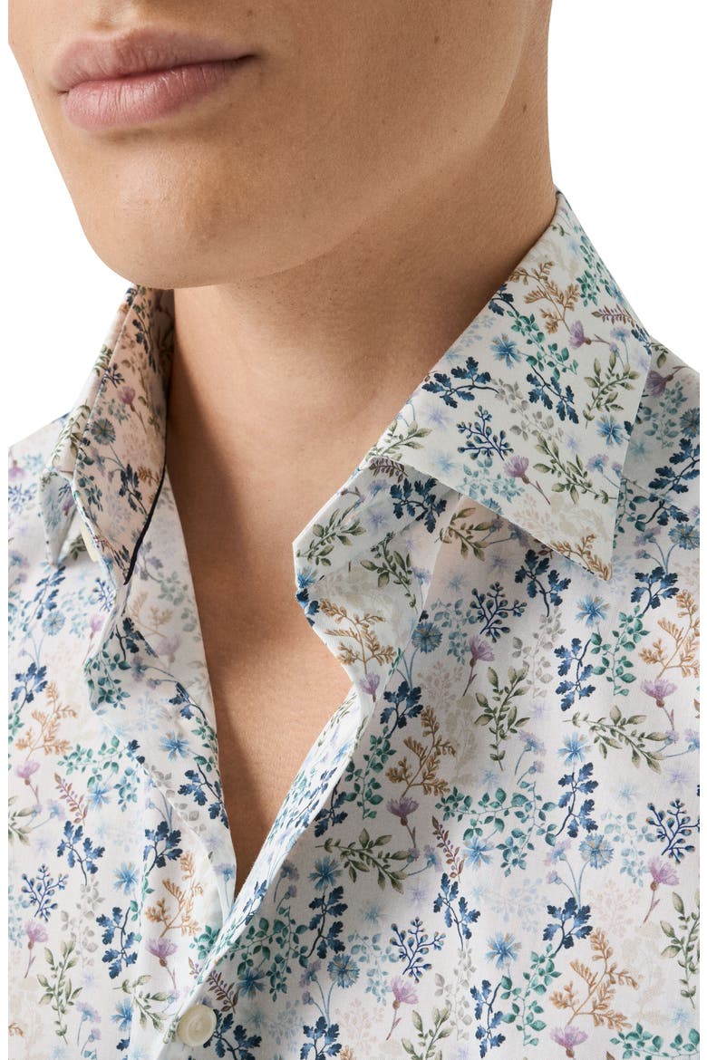 Contemporary Fit Floral Twill Dress Shirt, Alternate, color, MEDIUM BLUE
