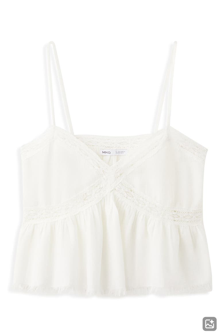 Kids' Fringe Detail Cotton Shell, Main, color, OFF WHITE