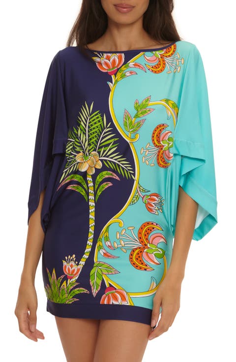 Flamingo Print Cover-Up Dress