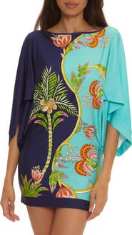 Trina Turk Flamingo Print Cover-Up Dress