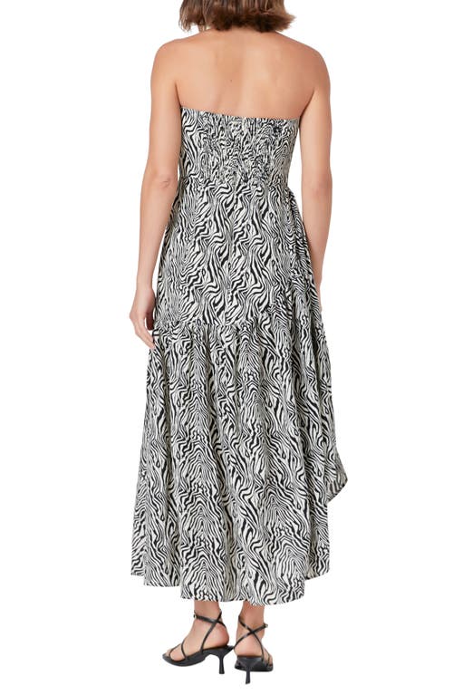 ENDLESS ROSE ENDLESS ROSE STRAPLESS ASYMMETRIC HEM COTTON MAXI DRESS