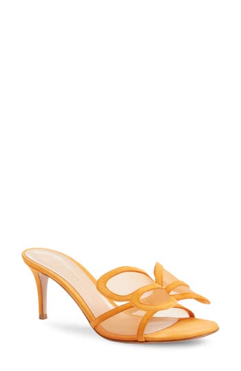 Gianvito Rossi Round Toe High Heel Sandals In Brown
