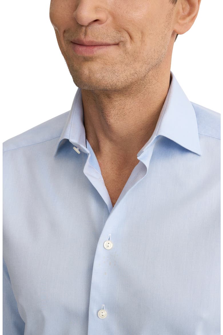 Contemporary Fit Cotton Twill Dress Shirt, Alternate, color, LIGHT BLUE