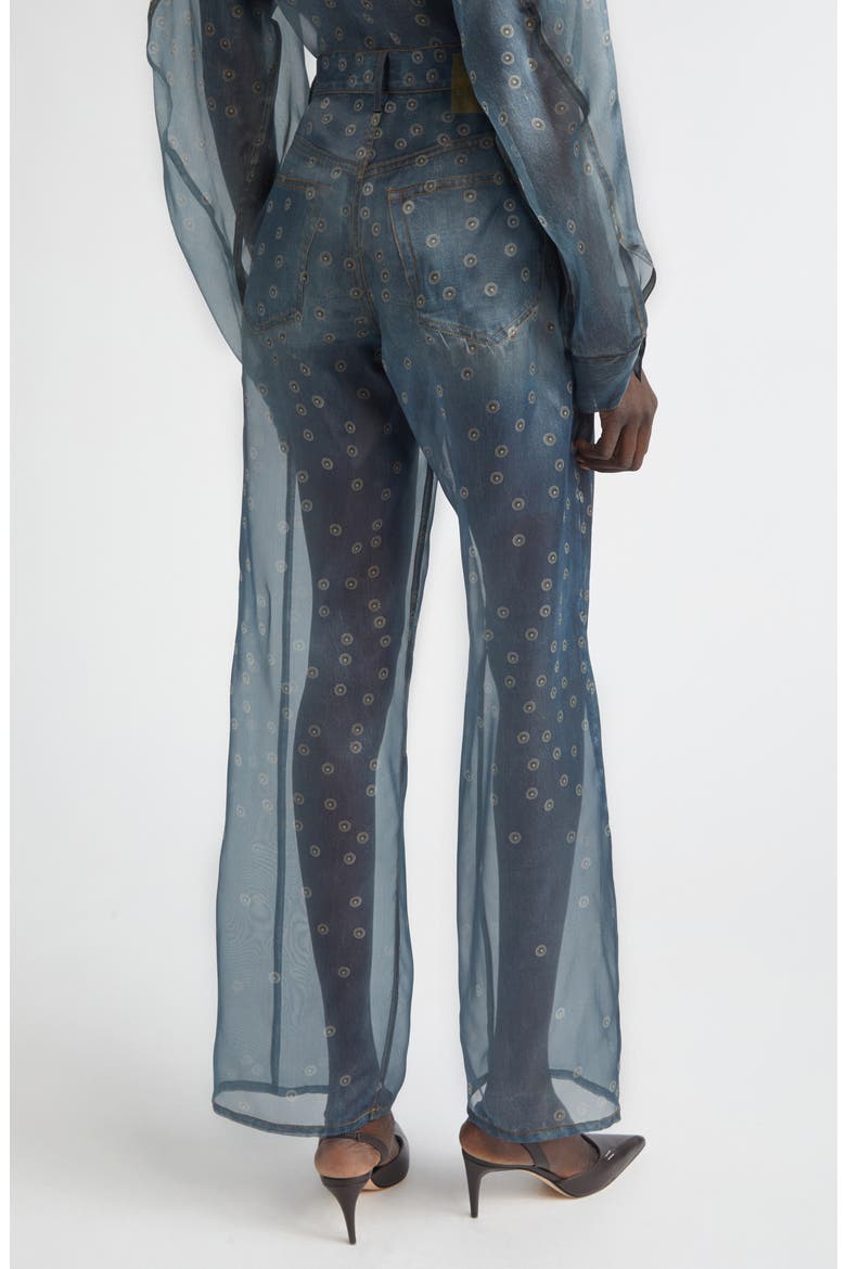 Bonnie Trompe l'Oeil Silk Organza Straight Leg Pants, Alternate, color, SILK