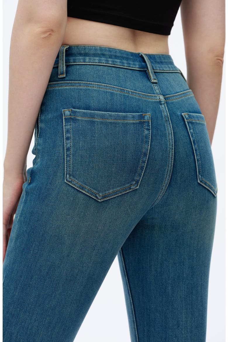 High Waist Ankle Flare Jeans, Alternate, color, MEDIUM BLUE