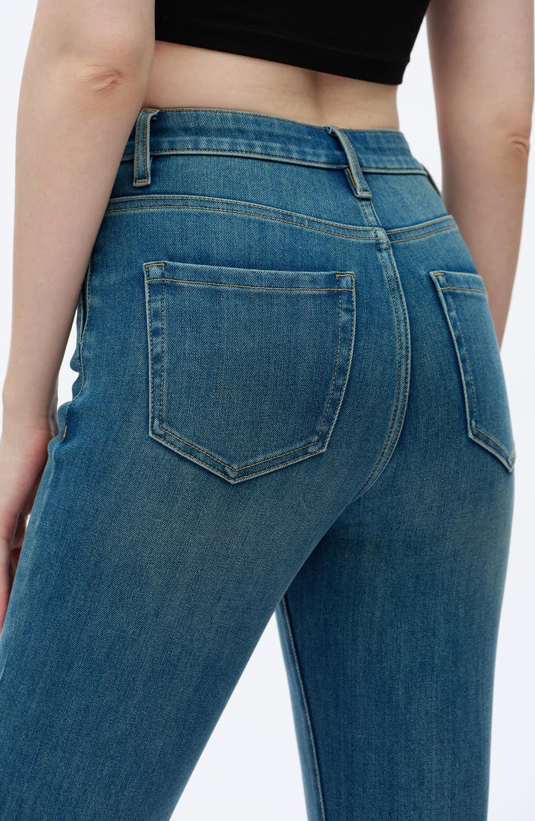 Bayeas High Waist Ankle Flare Jeans, Alternate, color, Medium Blue