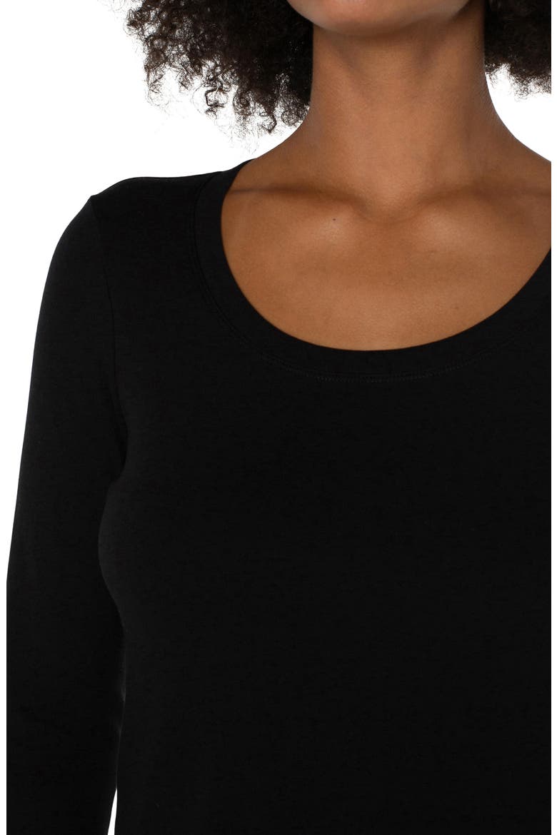 Scoop Neck Cotton T-Shirt, Alternate, color, BLACK