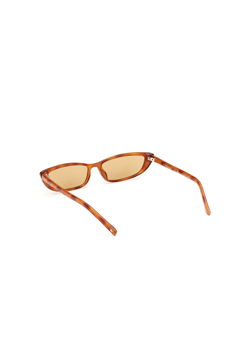 Slim Rectangular Acetate Sunglasses, Alternate, color, Blonde Havana / Brown