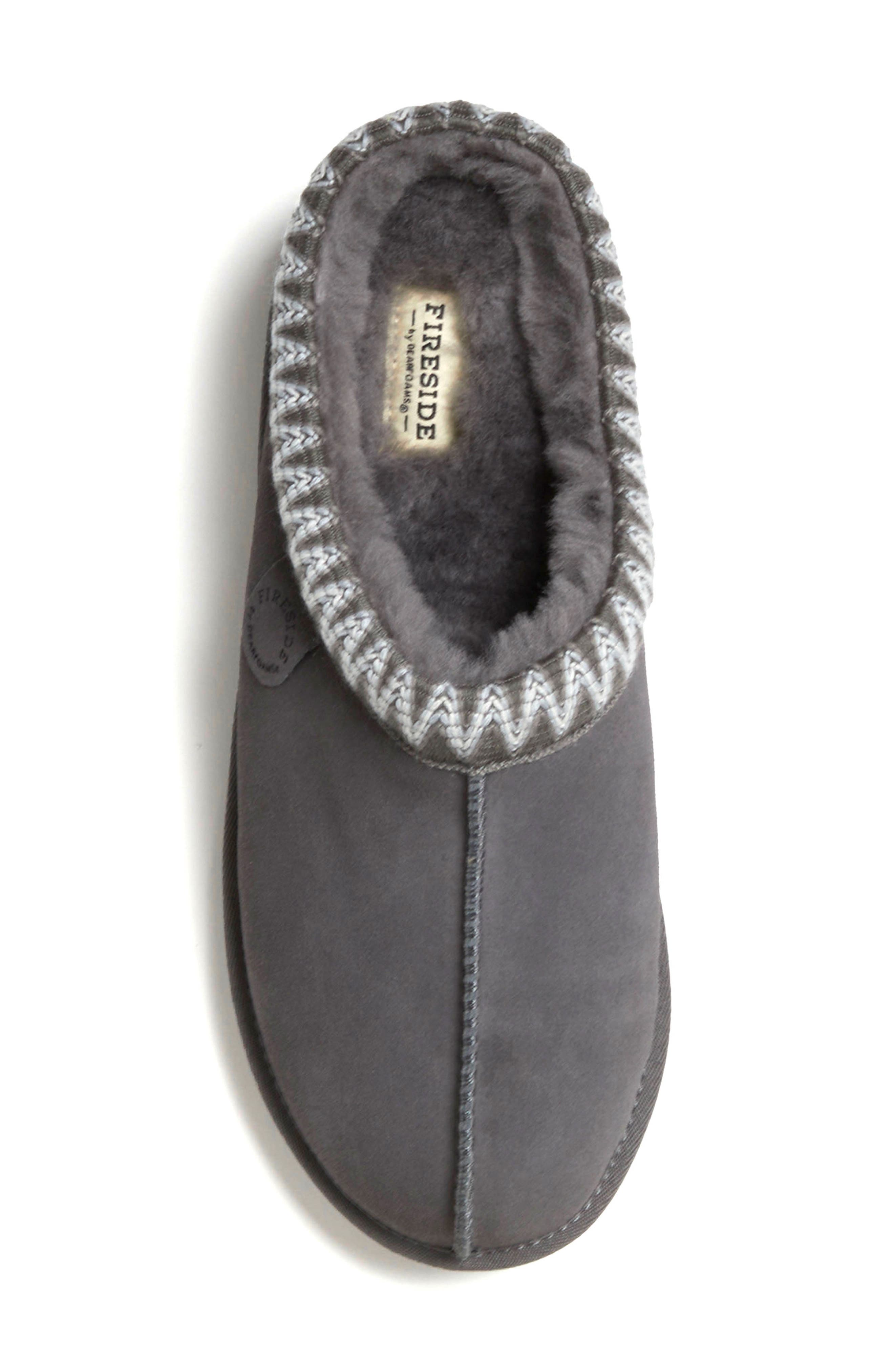 Grafton Genuine Shearling Lined Slipper, Alternate, color, GREY