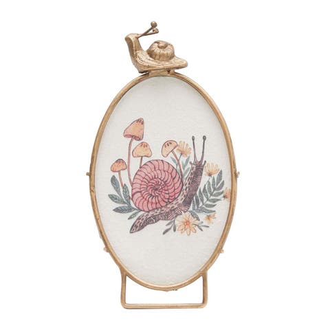 4x6 Gabby Snail Brass Photo Frame
